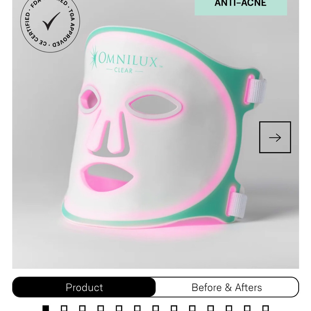 Omnilux Clear LED Light Therapy Mask - excellent condition